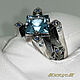 Order Ring (Ring) 'Queen - topaz' 925 silver, topaz, sapphires. VIDEO. MaksimJewelryStudio. Livemaster. . Rings Фото №3