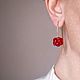 Crimson gold-plated dangle earrings. Earrings. ToutBerry. My Livemaster. Фото №6
