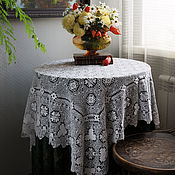 Винтаж handmade. Livemaster - original item Nizhny Novgorod guipure tablecloth, stitch embroidery on proderg. Handmade.