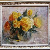Картины и панно handmade. Livemaster - original item Yellow roses. 50h60cm. Handmade.