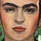 Order Frida Kahlo, oil portrait on canvas. myfoxyart (MyFoxyArt). Livemaster. . Pictures Фото №3