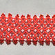 Кружевной браслет фриволите Яркий коралл. Браслет из бусин. Tatting-sev. Ярмарка Мастеров.  Фото №6