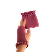 Аксессуары handmade. Livemaster - original item Mittens leather gloves. Berry Mirage. Avtoledi. Handmade.