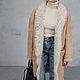 Дубленка двусторонняя с мехом тиградо muted beige. Дубленки. YANA KRAFT BRAND. Ярмарка Мастеров.  Фото №13