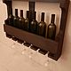 Wall shelf for wine and glasses ' classic'. Shelves. Color Wood. My Livemaster. Фото №5