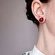 Little red cherries-pusset earrings. Stud earrings. Ukrasheniya v podarok ToutBerry. Ярмарка Мастеров.  Фото №5