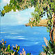 Painting Italy 'View from the veranda to the sea'. Pictures. irina-churina (irina-churina). My Livemaster. Фото №5