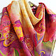 Batik shawl 'Fairy ornament' natural silk. Shawls1. Handpainted silk by Ludmila Kuchina. My Livemaster. Фото №6