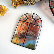 Украшения handmade. Livemaster - original item Transparent Earrings Windows Windows Love Italy Venice Boat Gondola House. Handmade.