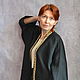 Черное льняное кимоно с антикварной вышивкой. Платья. Maya Moliq. Ярмарка Мастеров.  Фото №6