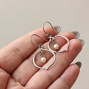 Украшения handmade. Livemaster - original item Pearl earrings, silver earrings with stones. Handmade.