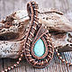 Заказать Кулон  Wire Wrap с бирюзой. Maria (loligojewelry). Ярмарка Мастеров. . Кулон Фото №3