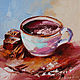 Oil painting on canvas 'Coffee time' 20/20 cm, Pictures, Sochi,  Фото №1