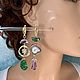 Серьги с камнями, асимметрия. Серьги классические. Elena Moonlight Jewelry. Ярмарка Мастеров.  Фото №8