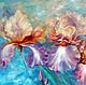 Oil painting 'Caramel irises.' canvas flowers irises, Pictures, Chelyabinsk,  Фото №1