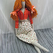 Лавандовая Фея интерьерная кукла в стиле Tilda из натуральных тканей