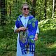 Шарф женский валяный на шелке синий Подсолнух. Шарфы. Лариса Акимова  АЛОРАFelt. Интернет-магазин Ярмарка Мастеров.  Фото №2