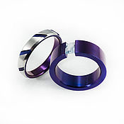 Украшения handmade. Livemaster - original item Pair of titanium rings Purple. Handmade.