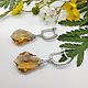 Серьги КАПЛИ МЁДА с подвесками Swarovski. Серьги классические. Татьяна Никонова. Ярмарка Мастеров.  Фото №4
