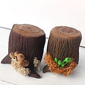 Цветы и флористика handmade. Livemaster - original item Garden miniature Stump with mushrooms (dollhouse decoration). Handmade.