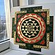 Шри Янтра / Sri Yantra (herbal green with gold) / 50х50 см. Янтра. CaLendula Art | Янтры. Интернет-магазин Ярмарка Мастеров.  Фото №2
