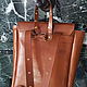 Коричневый рюкзак с заклепками. Классическая сумка. leatherbag.lew. Ярмарка Мастеров.  Фото №4