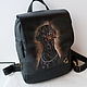 Leather backpack with a portrait of a pet to order for Larisa. Backpacks. Innela- авторские кожаные сумки на заказ.. My Livemaster. Фото №6
