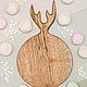 Cutting board round 25 cm with horns, color 'walnut'. Cutting Boards. derevyannaya-masterskaya-yasen (yasen-wood). Online shopping on My Livemaster.  Фото №2