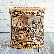 Посуда handmade. Livemaster - original item Birch bark jar for storing flour 