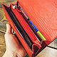 Women's leather wallet red with magnetic ring button. Wallets. G.L.A.D.. My Livemaster. Фото №4