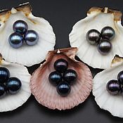 Материалы для творчества handmade. Livemaster - original item Natural semi-drilled black class AAA pearls. Handmade.