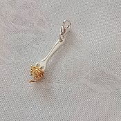 Украшения handmade. Livemaster - original item Bracelet pendant, fork with pasta 925 silver gold. Handmade.