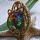 Brass ring with stained glass insert ' Other snails'. Rings. IVA rainbow art. My Livemaster. Фото №5