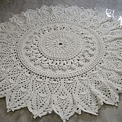 Для дома и интерьера handmade. Livemaster - original item Large Round Handmade Carpet Embossed Knitted Snowflake. Handmade.