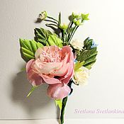 Свадебный салон handmade. Livemaster - original item Boutonniere - Brooch Camellia No. №5. Handmade.