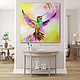 Order Oil painting Bright Hummingbird. Bright picture with a bird. Zabaikalie. Livemaster. . Pictures Фото №3