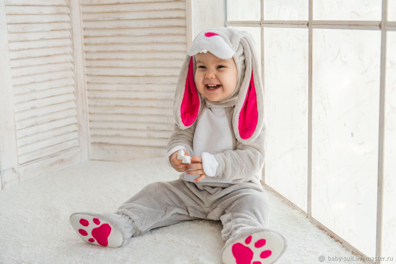 Карнавальный костюм зайчика для мальчика Пуговка купить в интернет-магазине Wildberries