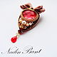 Brooch the Fire of my Heart With silk bow and ruby. Brooches. nadinbant (Nadinbant). Online shopping on My Livemaster.  Фото №2