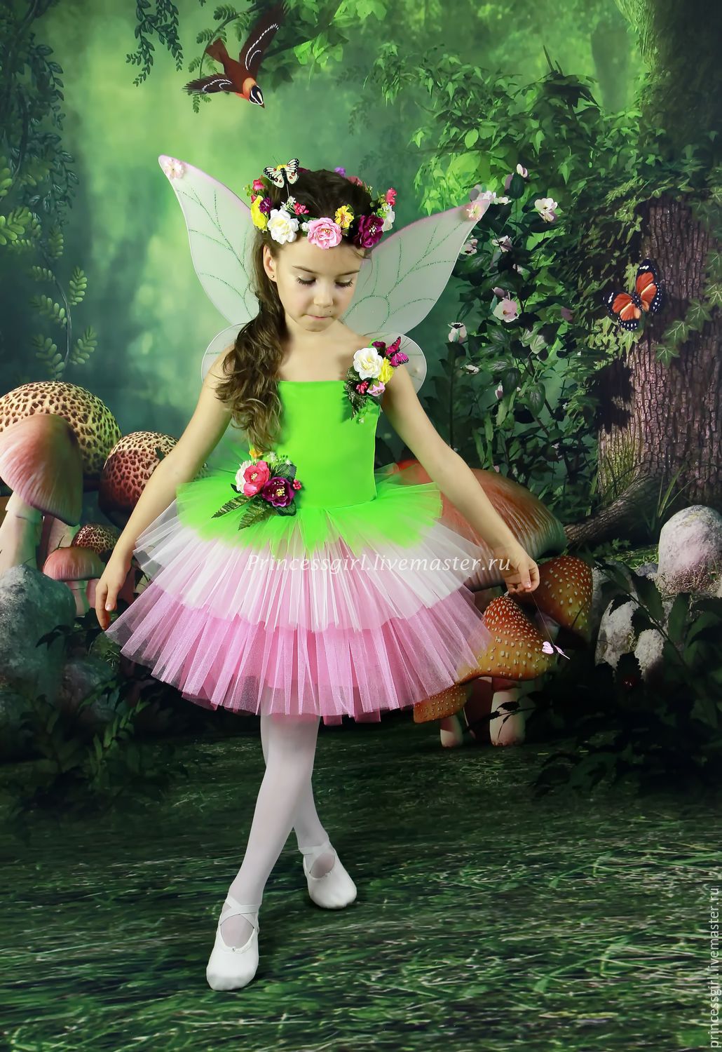 Карнавальный костюм фея сказочная розовая