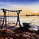 Картина акварель морской пейзаж "Закат на красном море", Картины, Г Домодедово,  Фото №1