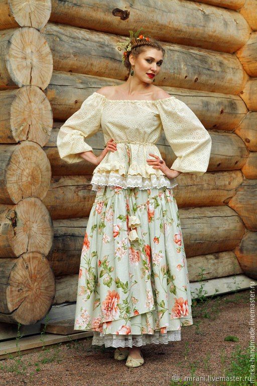 Крестьянский стиль платья