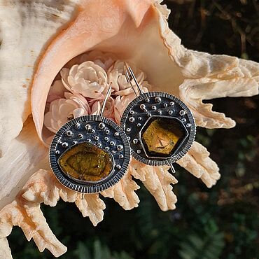 Украшения ручной работы. Ярмарка Мастеров - ручная работа Серьги с турмалинами. Handmade.