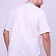 Мужская белая вышиванка с коротким рукавом. Народные рубахи. Etno Moda. Интернет-магазин Ярмарка Мастеров.  Фото №2