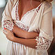 Silk dressing gown with Betty lace. Robes. Darya Vecher Шёлковое нижнее бельё Корсеты. My Livemaster. Фото №6