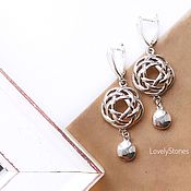 Earrings Snowflakes on English locks silver