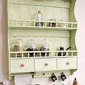 Для дома и интерьера handmade. Livemaster - original item Large shelf for spices dishes plates Provence Olive. Handmade.