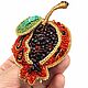 Order Brooch "Juicy pomegranate". Beaded Jewellery. Livemaster. . Brooches Фото №3