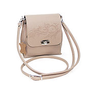 Сумки и аксессуары handmade. Livemaster - original item Crossbody bag: Women`s beige leather Handbag Molly Mod. C76-151. Handmade.