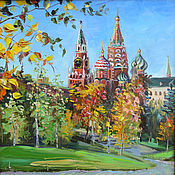 Картины и панно handmade. Livemaster - original item Oil painting Autumn. The Moscow Kremlin. Handmade.