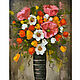 Картина цветы в вазе "Солнечный букет" - холст, масло, Картины, Белгород,  Фото №1